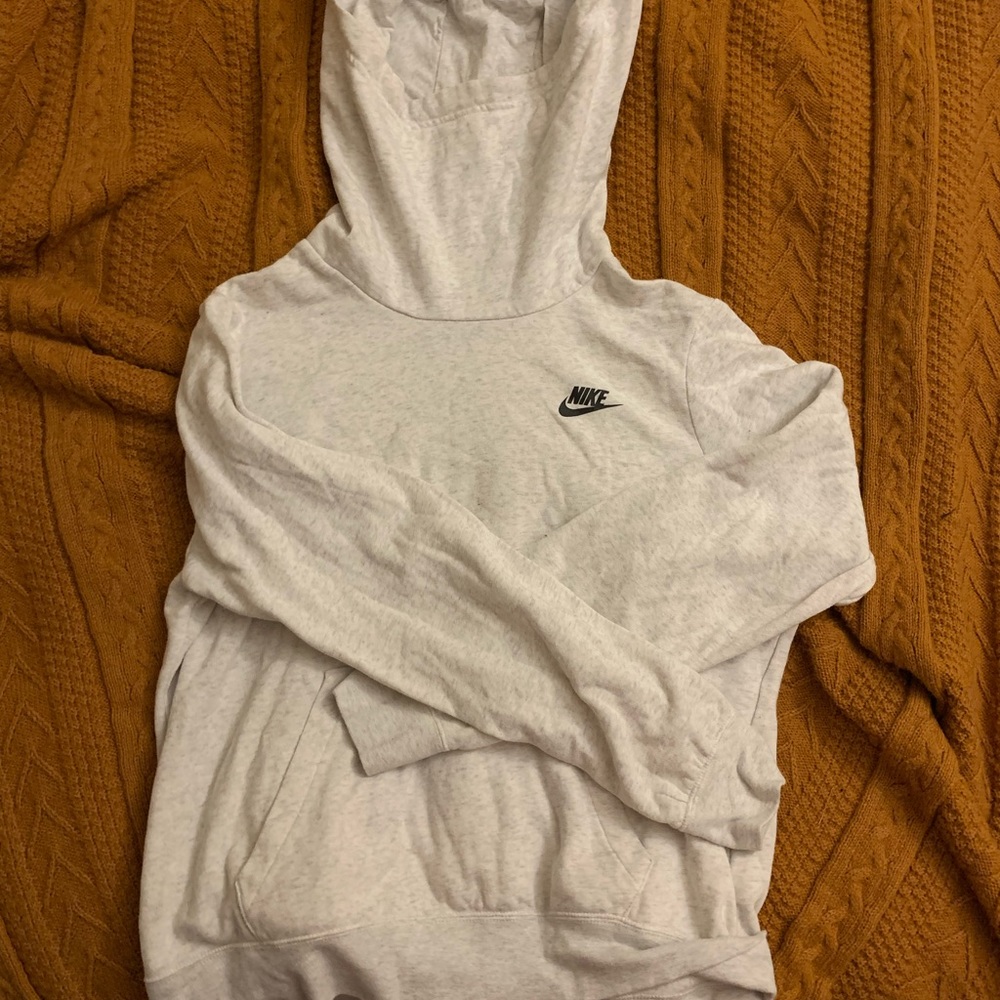 light gray funnel neck bike hoodie